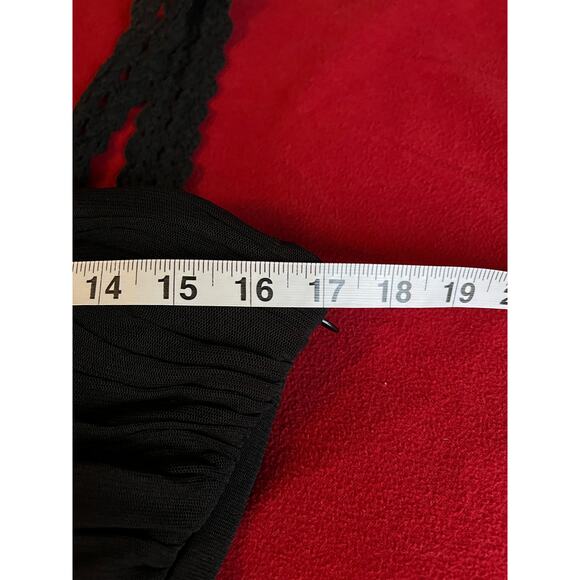 Y2K Sangria black chiffon asymmetrical halter style empire waist midi balletcore - Picture 10 of 14